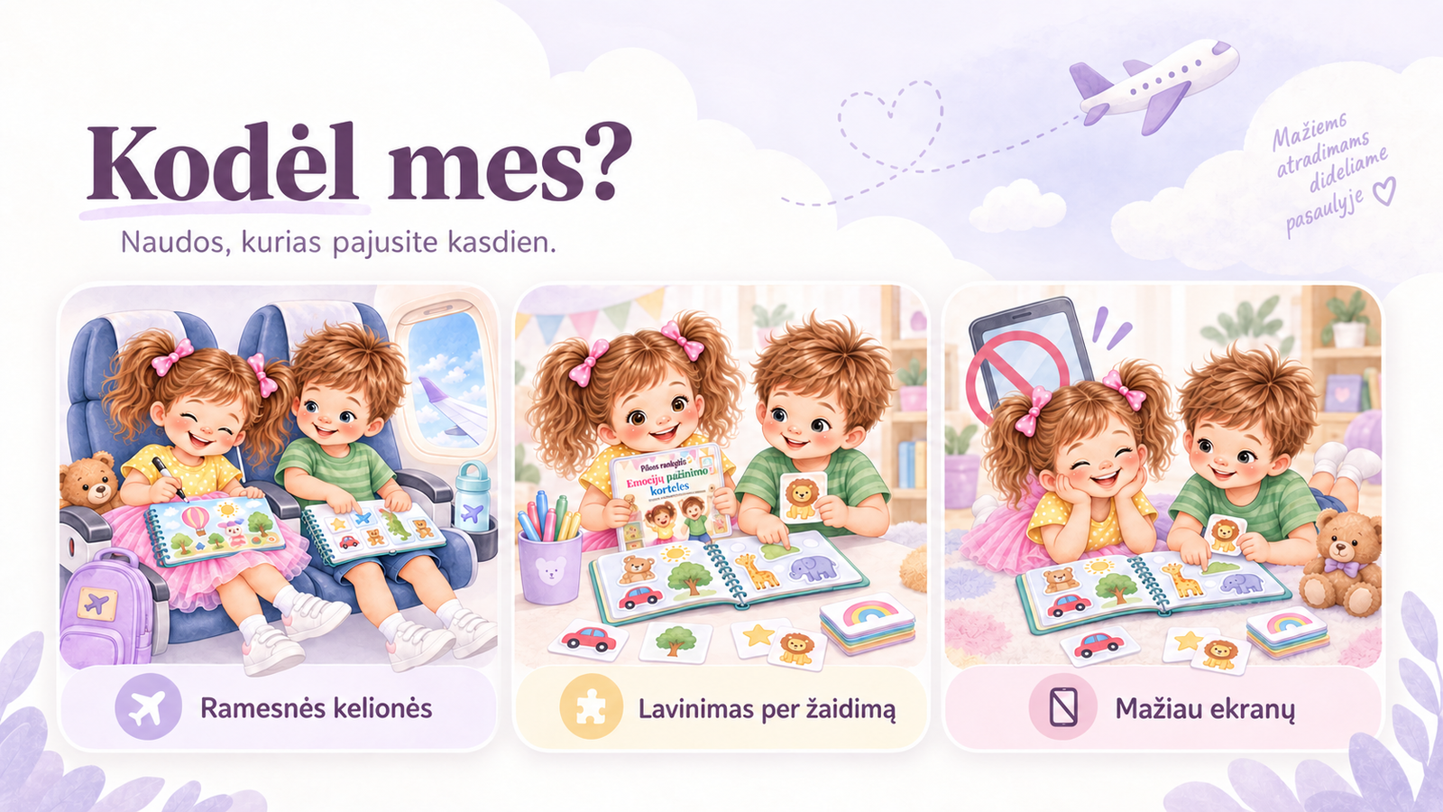 Kodėl Pilnos rankytės – ramesnės kelionės, lavinimas per žaidimą ir mažiau ekranų